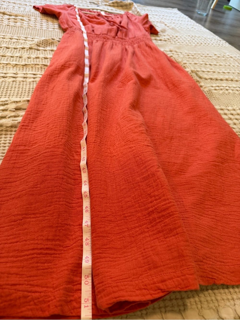 Women's Brand New, Never Worn Coastal Double Gauze Boho Midi Dress: color Kumqua - Picture 7 of 12